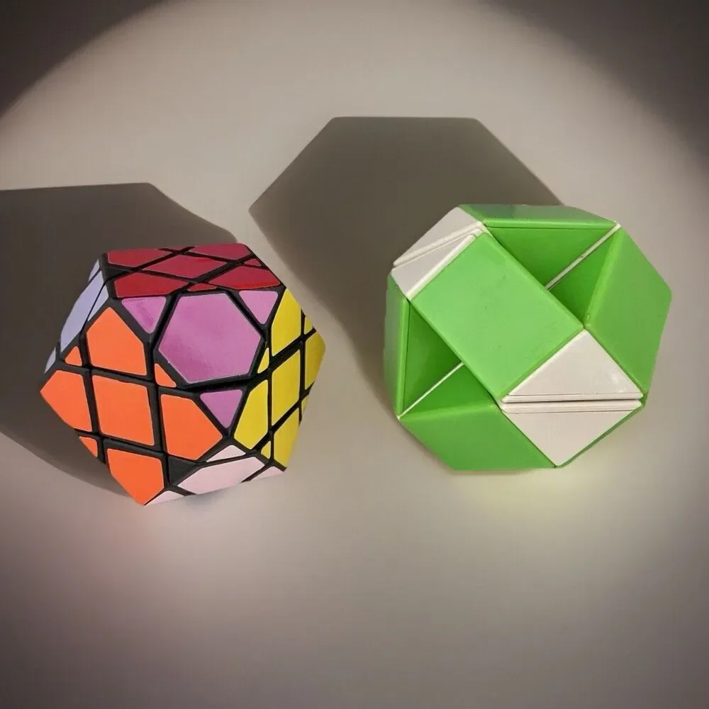 Vintage Wonderful Puzzler Cuboctahedron Cube 3D 1981 Puzzle & Magic Snake Cube